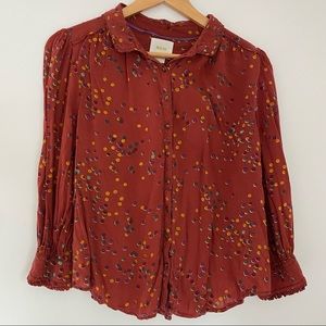 Anthropologie Maeve Alden Button Down Top